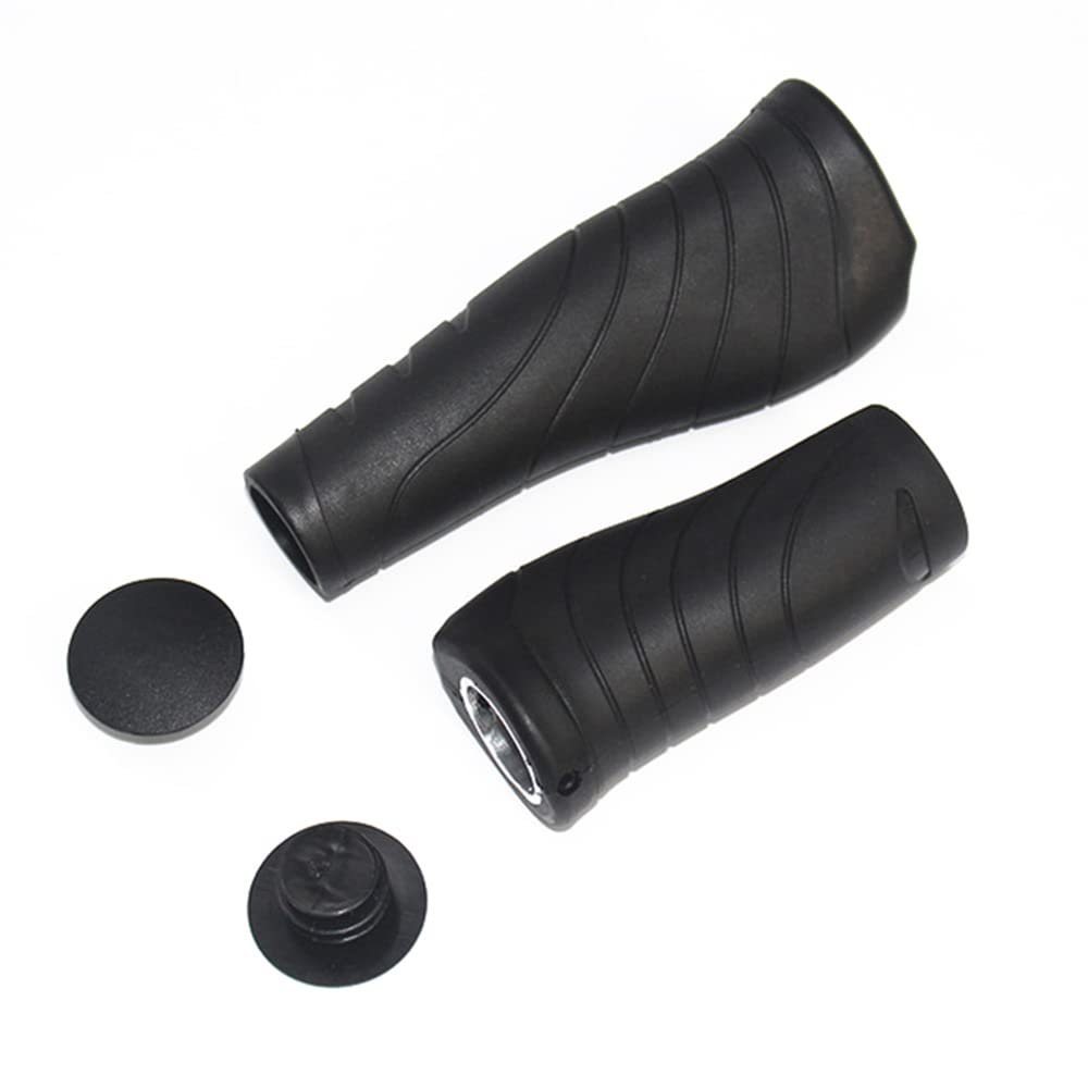 1 Pair TPR Rubber Bicycle Grips Mountain Bike Gear Shift Grips Cover for MTB,Road Bike (130/90x22.2mm)