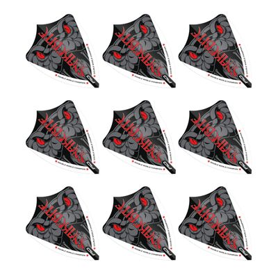 RED DRAGON Peter Wright Snakebite Hardcore Ionic Grey Snake Freestyle Dart Flights - 3 Sets per Pack (9 Dart Flights in Total)