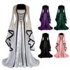Women's Halloween Costumes Flare Sleeve Princess Dress Vintage Medieval Lace Up Floor Length Victorian Ball Gown White view 3