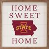 Kendrick Home + Stadium Home Sweet Home Collegiate Framed Square Wood Sign With State And Team Logo (12x12, Home Sweet Home Iowa State) view 1