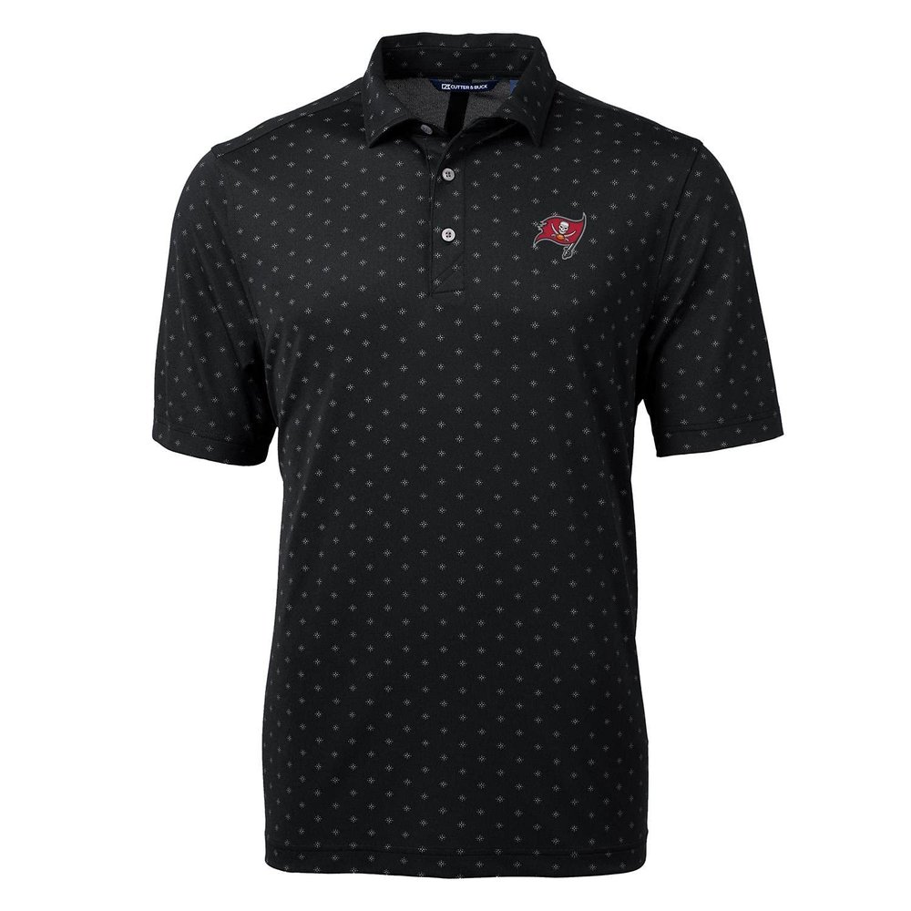 Cutter & Buck Men's Black Tampa Bay Buccaneers Virtue Eco Pique Tile Print Polo