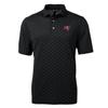 Cutter & Buck Men's Black Tampa Bay Buccaneers Virtue Eco Pique Tile Print Polo view 1