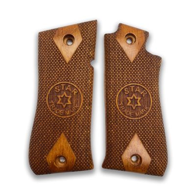 Zib Grips, Wooden Grips Compatible with Compatible with Star Model Cut 9mm Pistol Grip Handmade from Walnut Wood Ars.02