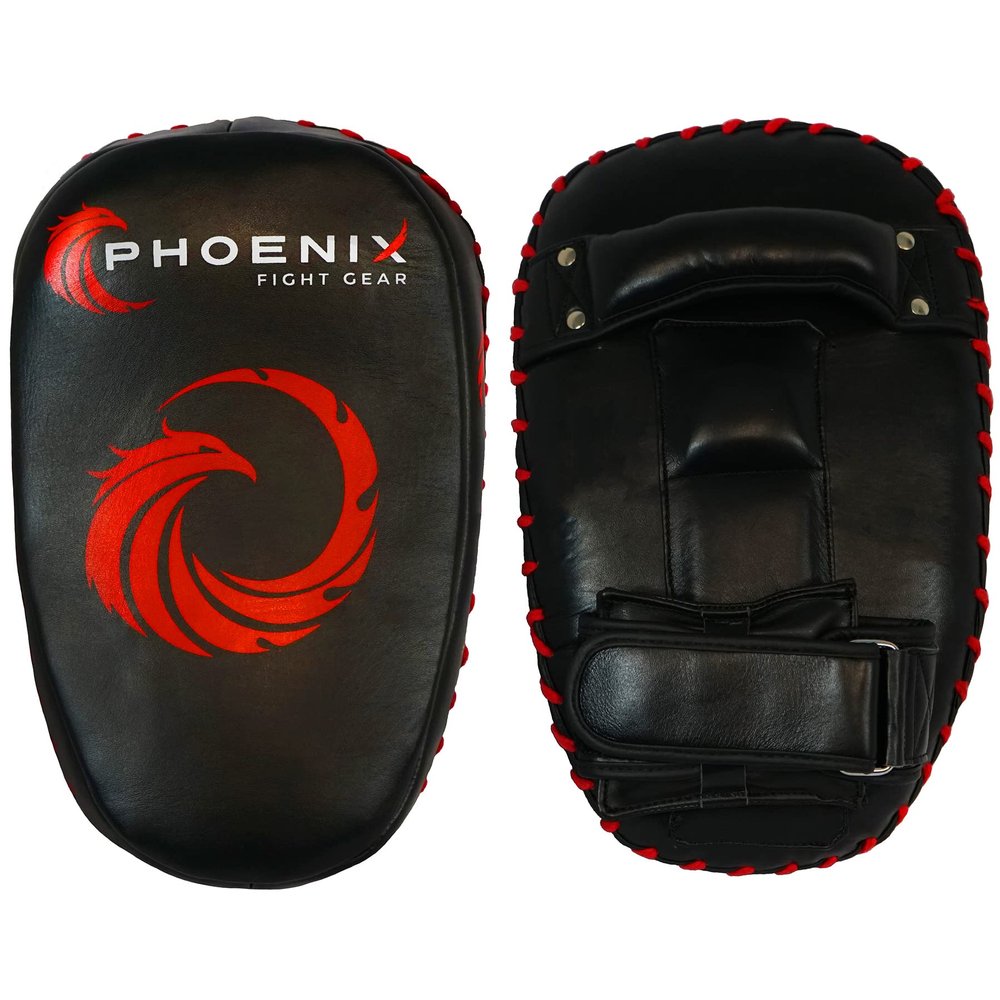Impact Curved Thai Pads for Training, Solid Handle Grip, Curved Kickboxing Strike Shield, Kick pad, MMA, Martial Arts, Taekwondo, Knees, Punches, Kicking, and Elbow Target (Pair)