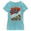 Nickelodeon girls Blaze and the Monster Machines Road Rescue Short Sleeve Tee T Shirt, Tahiti Blue, X-Small US view 1