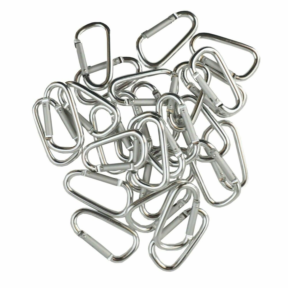 2" Aluminum Carabiner Clip Key Chain Hook Spring Belt (Silver, 500)