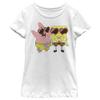 Nickelodeon Spongebob Squarepants Pat Bob Love Girls Short Sleeve Tee Shirt, White, Large view 1