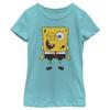 Nickelodeon Spongebob Squarepants Wink Bob Girls Short Sleeve Tee Shirt, Tahiti Blue, Large view 1