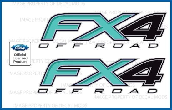 Decal Mods FX4 Off Road Decals Truck Stickers for Ford F250 F350 (2012-2016) Turqoise (Set of 2) FH4B5