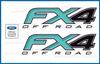 Decal Mods FX4 Off Road Decals Truck Stickers for Ford F250 F350 (2012-2016) Turqoise (Set of 2) FH4B5 view 1