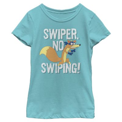 Nickelodeon girls Dora the Explorer Swiper Short Sleeve Tee T Shirt, Tahiti Blue, X-Small US