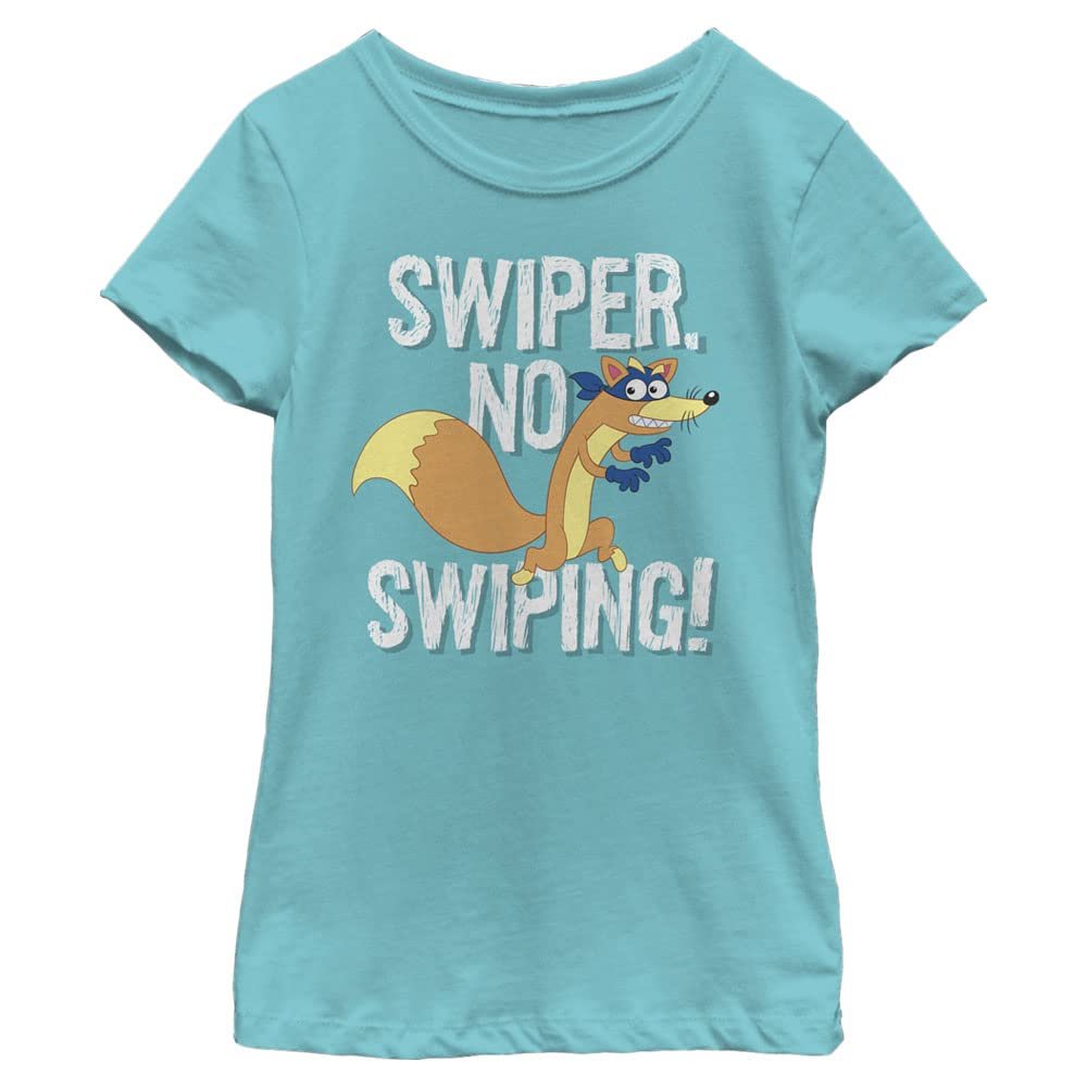 Nickelodeon girls Dora the Explorer Swiper Short Sleeve Tee T Shirt, Tahiti Blue, X-Small US
