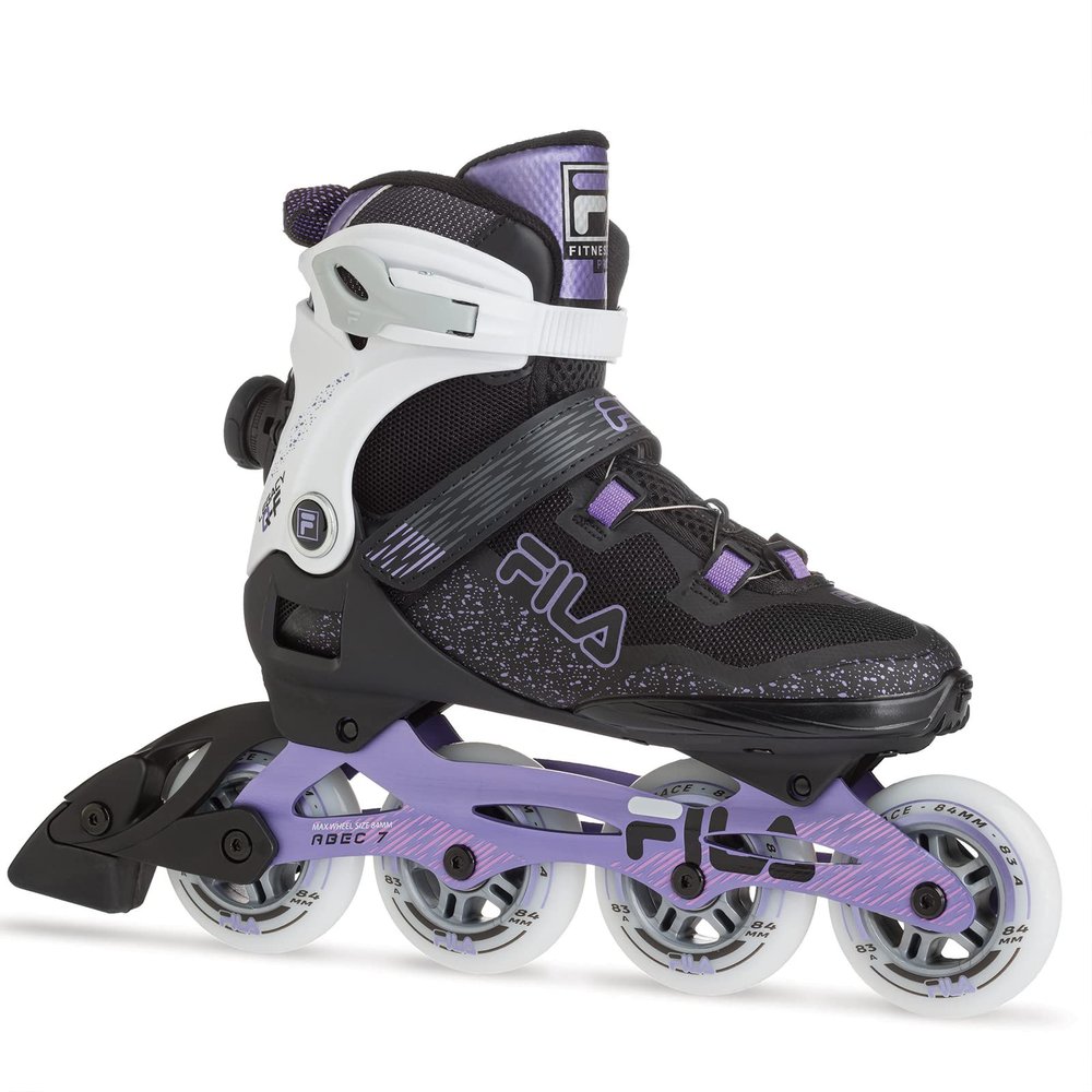 FILA Legacy QF Ladies' Inline Skates - Recreational Skates for Women with Aluminum Frame - 84mm Wheels 83A Hardness - High Cuff with Preformed Padding - Adult Inline Skates - Ladies 8