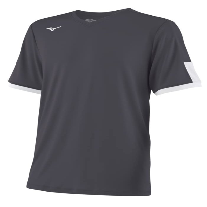 Mizuno Men's Standard Aerolite V-Neck Jersey, Charcoal-White, Large