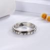Anti-anxiety Spinner Fidget Ring for Women: Sterling Silver Viking Heartbeat Anxiety Stress Relieving Rotatable Ring Faith Hope Love Jewelry Gift for Teens Girls, S925, No Gemstone view 2