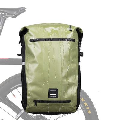 Rhinowalk Bike Pannier Bag 22L Waterproof Bicycle Bag Convertible - 2 in 1 Pannier Backpack Shoulder Bag Laptop Pannier Travel Bag Professional Cycling Accessories-Green