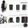 Rhinowalk Bike Pannier Bag 22L Waterproof Bicycle Bag Convertible - 2 in 1 Pannier Backpack Shoulder Bag Laptop Pannier Travel Bag Professional Cycling Accessories-Green view 3