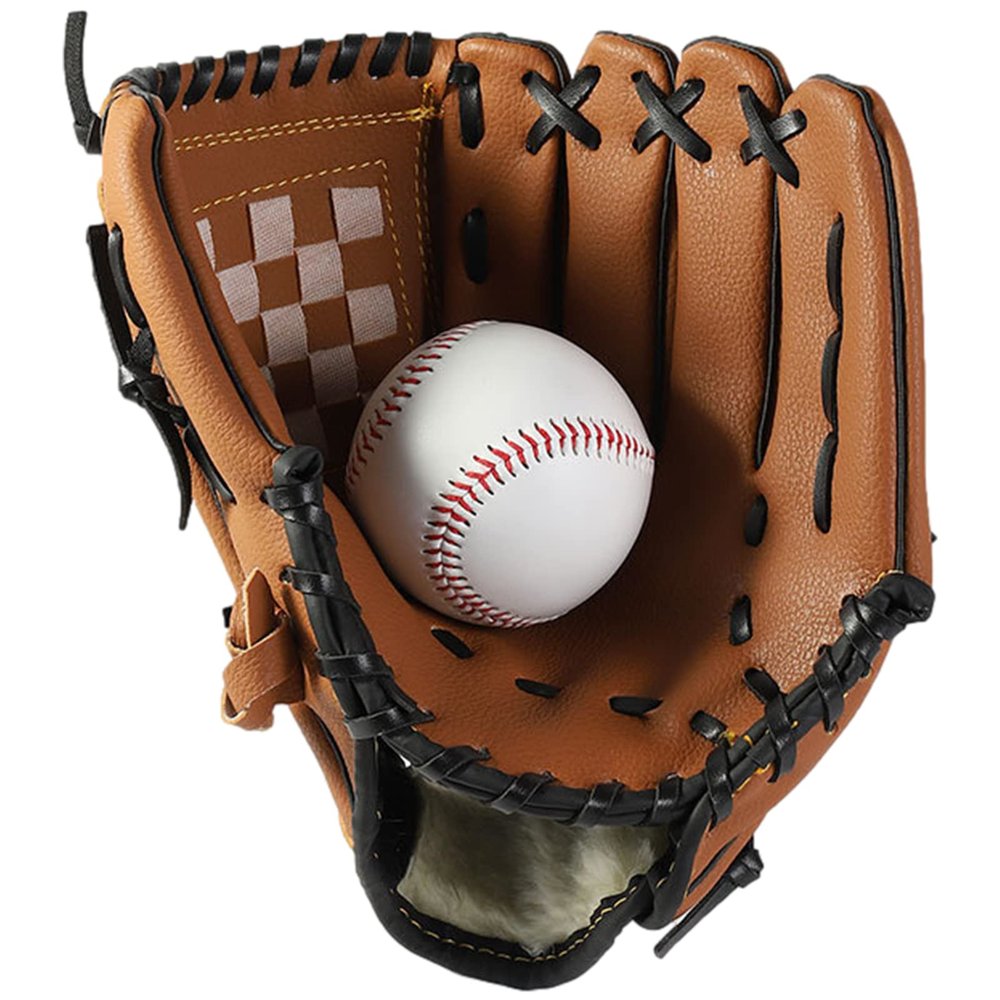 apott Baseball Glove 11.5IN Softball Gloves Softball Practice Equipment for Adult and Youth, Right Hand Throw Brown