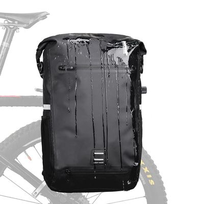 Rhinowalk Bike Pannier Bag 22L Waterproof Bicycle Bag Convertible - 2 in 1 Pannier Backpack Shoulder Bag Laptop Pannier Travel Bag Professional Cycling Accessories-BlackGreen