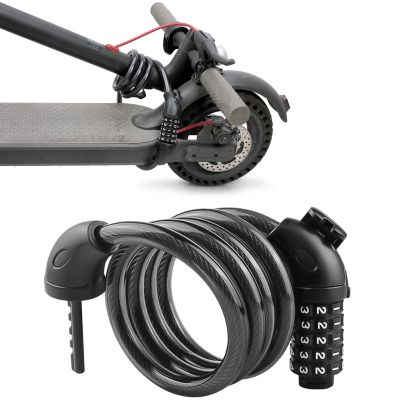 SEWAY Scooter Lock Cable for Xiaomi Mijia M365 ES Series, Bicycle Combination Locks Coiled Chain Lock Basic Self Coiling Core Steel Wire 4 ft. Long 1/3 inch Fit for M365/ES1/ES2/ES3/ES4