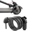 SEWAY Scooter Lock Cable for Xiaomi Mijia M365 ES Series, Bicycle Combination Locks Coiled Chain Lock Basic Self Coiling Core Steel Wire 4 ft. Long 1/3 inch Fit for M365/ES1/ES2/ES3/ES4 view 1