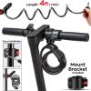 SEWAY Scooter Lock Cable for Xiaomi Mijia M365 ES Series, Bicycle Combination Locks Coiled Chain Lock Basic Self Coiling Core Steel Wire 4 ft. Long 1/3 inch Fit for M365/ES1/ES2/ES3/ES4 view 3