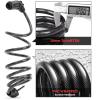 SEWAY Scooter Lock Cable for Xiaomi Mijia M365 ES Series, Bicycle Combination Locks Coiled Chain Lock Basic Self Coiling Core Steel Wire 4 ft. Long 1/3 inch Fit for M365/ES1/ES2/ES3/ES4 view 4