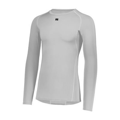 Russell Athletic Long Sleeve Compression Tee Grid Iron Silver 2XL