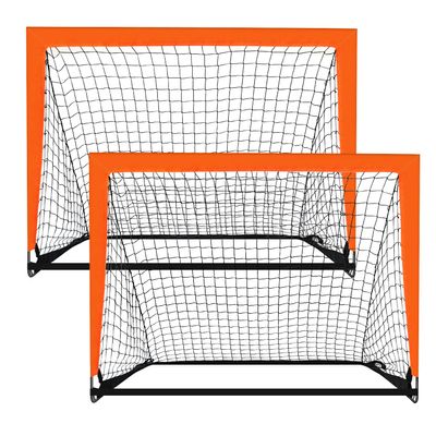 Theresduet 2 Pack 4 x 3 Size Portable Kid Soccer Goals for Backyard, Indoor and Outdoor Pop Up Soccer Goals, Orange, Theresduet