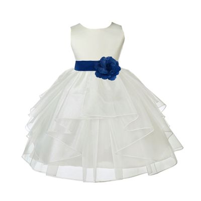ekidsbridal Ivory Shimmering Organza Flower Girl Dresses Pageant Dress 4613S S