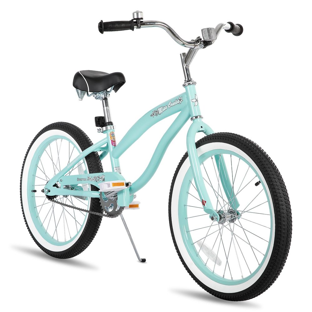 JOYSTAR 20 Inch Kids Cruiser Bike for Girls Ages 6-10 Years Old Single Speed Beach Cruiser 20in Kids Bike with Coaster Brake Mint Green