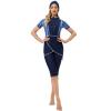OBEEII Womens Muslim Swimsuits Full Coverage Long Sleeve Swimwear Burkini Hijab Bathing Suit Blue b S view 2
