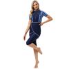 OBEEII Womens Muslim Swimsuits Full Coverage Long Sleeve Swimwear Burkini Hijab Bathing Suit Blue b S view 4