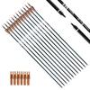 TIGER ARCHERY 30Inch Carbon Arrow Practice Hunting Arrows with Removable Tips for Compound & Recurve Bow(Pack of 12) (Brown White) view 1