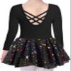 DANSHOW Ballet Leotards for Girls Dance Skirted Leotard Kids Ballet Tutu Dress Toddler Shiny Long Sleeve Dancewear(40421-06Q-M) view 1