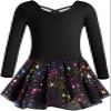 DANSHOW Ballet Leotards for Girls Dance Skirted Leotard Kids Ballet Tutu Dress Toddler Shiny Long Sleeve Dancewear(40421-06Q-M) view 2