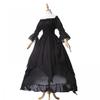 Wkishenl Womens Victorian Dress Vintage Medieval Costume Puff Sleeve Cold Shoulder High Low Princess Renaissance Costumes view 2