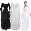 Wkishenl Womens Victorian Dress Vintage Medieval Costume Puff Sleeve Cold Shoulder High Low Princess Renaissance Costumes view 4