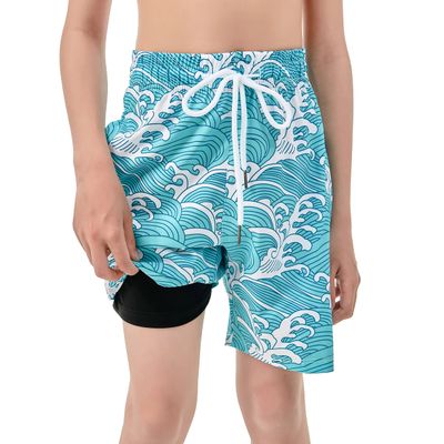 IRELIA Boys Swim Trunks with Boxer Brief Liner Compression Swimming Shorts Quick Dry Swimwear A03 5-6