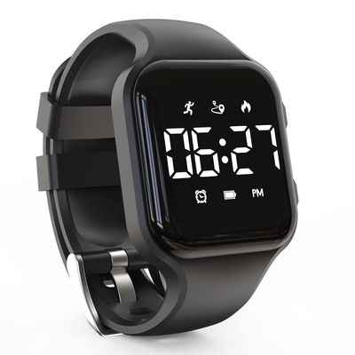 Focwony LED Kids Multifunction Steps Counting Digital Watch, Non-Bluetooth Pedometer Wristwatch, Stopwatch, Alarm Clock, Calories for Women Children Girls Boys (Black)