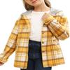 Tymidy Girls Cute Flannel Plaid Hoodie Long Sleeve Button Down Jacket Shirts Coat view 2