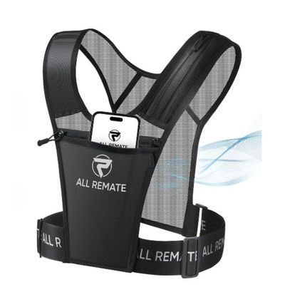 ALL REMATE Lightweight Slim Pullover Design Running Vest with 5 Pockets Seamless Fit, Breathable Reflective Jogging Gear
