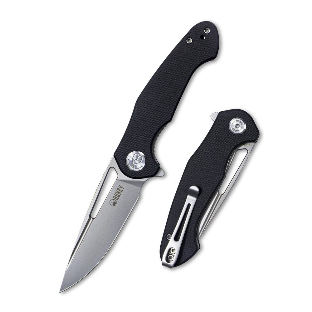 KUBEY Dugu KU210E Outdoor Folding Knife 2.91" 14C28N Sandvik Blade and G10 Handle with Reversible Pocket Clip for Hunting Fishing and Camping