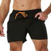 SILKWORLD Mens Swimming Trunks with Compression Liner 2 in 1 Quick-Dry Swim Shorts with Zipper Pockets,Black,X-Large view 1