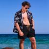 SILKWORLD Mens Swimming Trunks with Compression Liner 2 in 1 Quick-Dry Swim Shorts with Zipper Pockets,Black,X-Large view 3