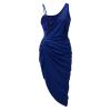 Womens Dresses Summer Evening Dress Sexy Slim Asymmetrical Shoulder Sleeveless Smocked Split Hem Irregular Club Dress view 3