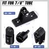 12 Pcs Bimini Top Hardware Fittings Set Includes Adjustable Bimini Top Straps with Loops and Loop Snap Hooks Pad Eye 7/8 Inches Boat Jaw Slide 7/8 Inches Cap Eye End Deck Hinge for Boat view 2