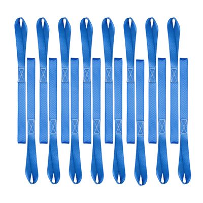 Cartman 16 Pack 1"x18" Soft Loop Motorcycle Tie Down Straps 3600lbs Load Capacity Tie-Down Loops for Secure Trailering of Bikes, ATV, Lawn Equipment, Blue