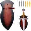 Juexica Sword Wall Mount Wooden Sword Holder Wall Wood Display Plaque with Hardware for Home Decor view 1