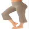 AFITNE Capri Pants for Women Bootcut Yoga Pants with Pockets High Waisted Flare Workout Bootleg Printed Yoga Crop Flared Athletic Gym Pants Khaki - L view 1